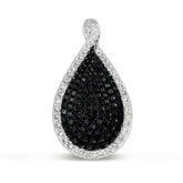 14 KT Black Diamonds Shape White & Black Diamond Gold Pendant